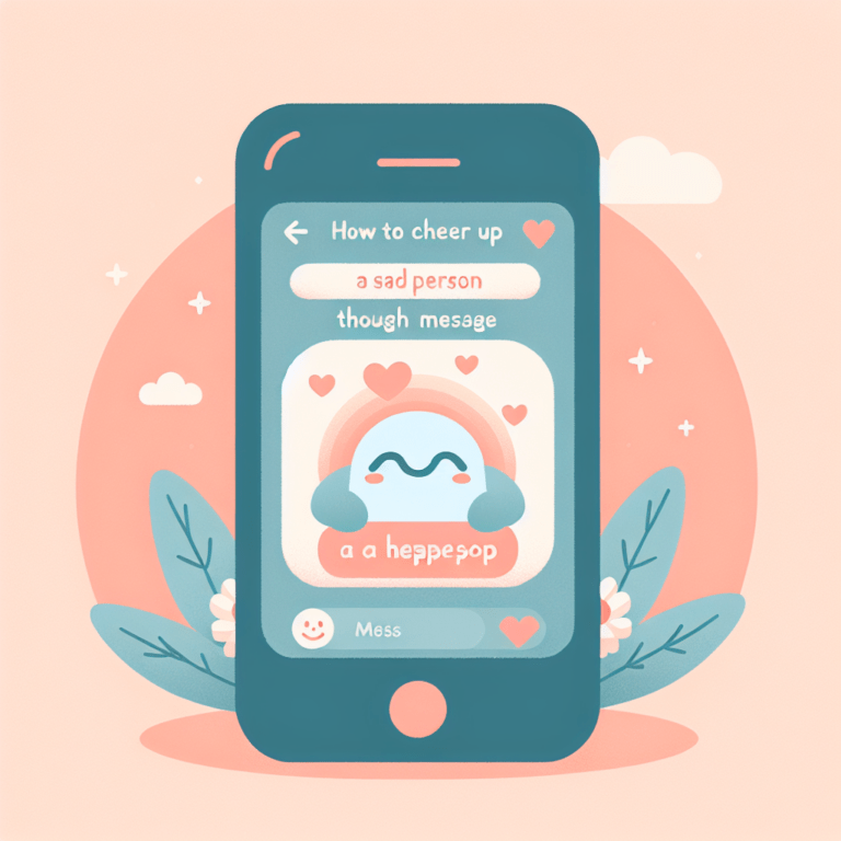 Ilustración de móvil con mensaje positivo.