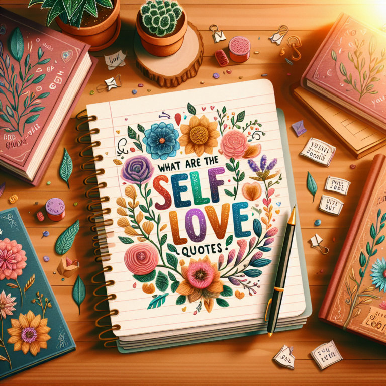 Ilustración cuaderno con citas de autoestima.