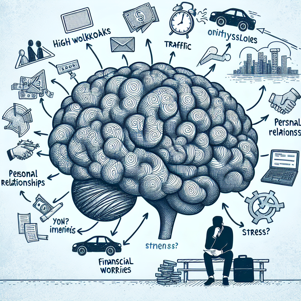 Ilustración de estrés y preocupaciones cotidianas.