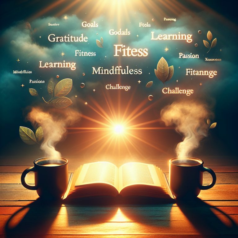 Libro abierto, taza de café, luz inspiradora.