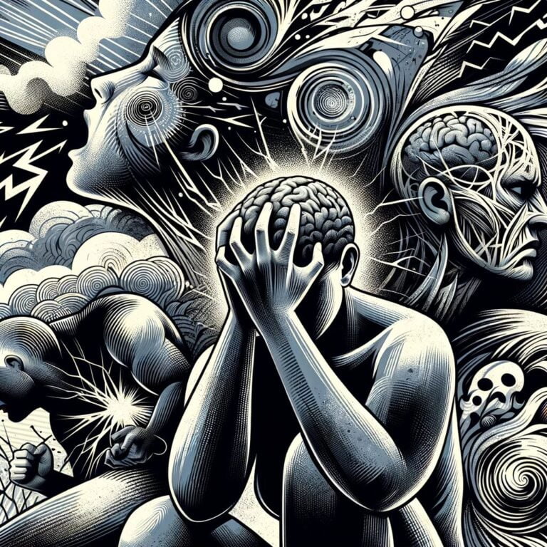 Ilustración abstracta mente y emociones humanas.