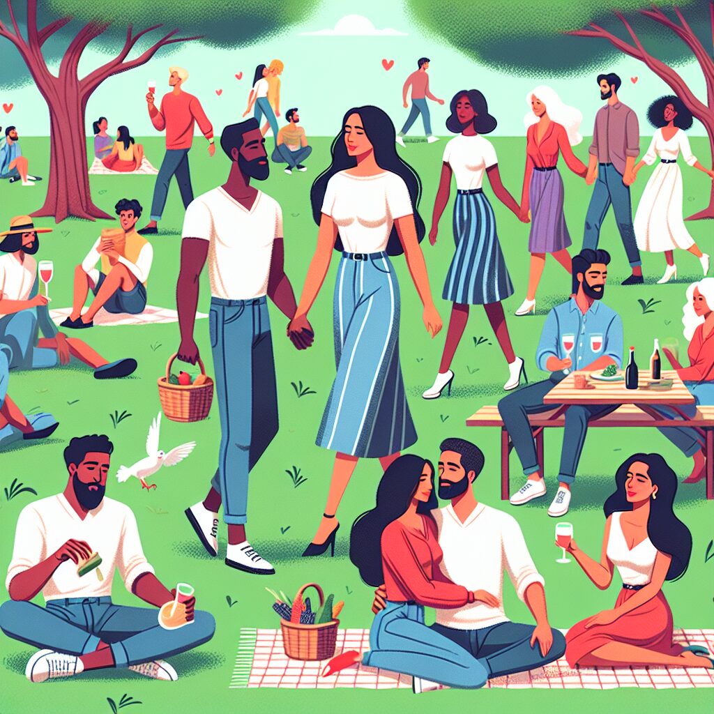 Gente disfrutando de un picnic al aire libre.