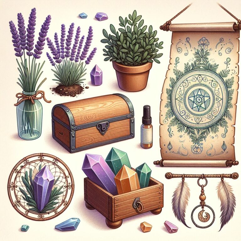 Elementos místicos y esotéricos ilustrados.