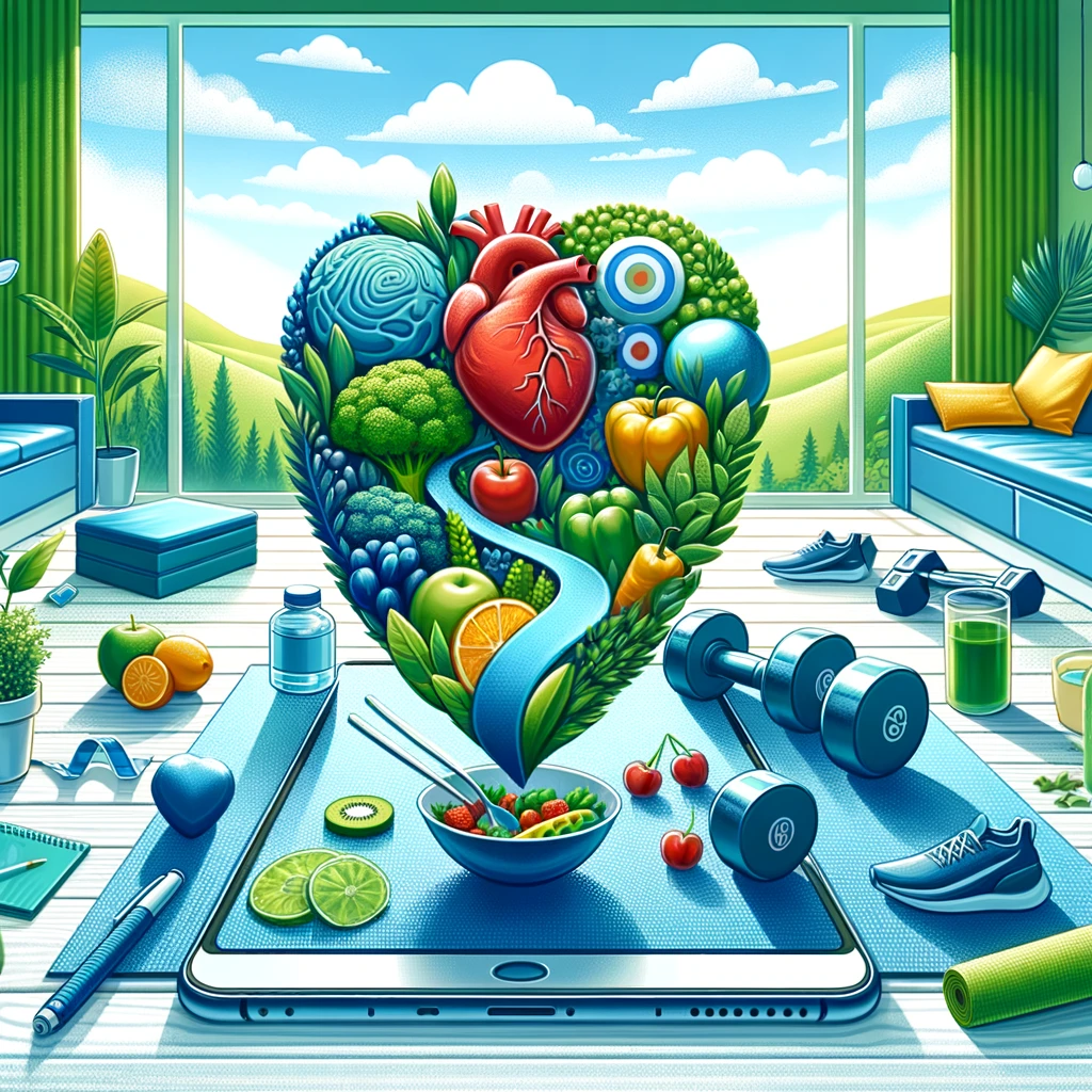 Estilo de vida saludable, ejercicio y nutrición equilibrada.